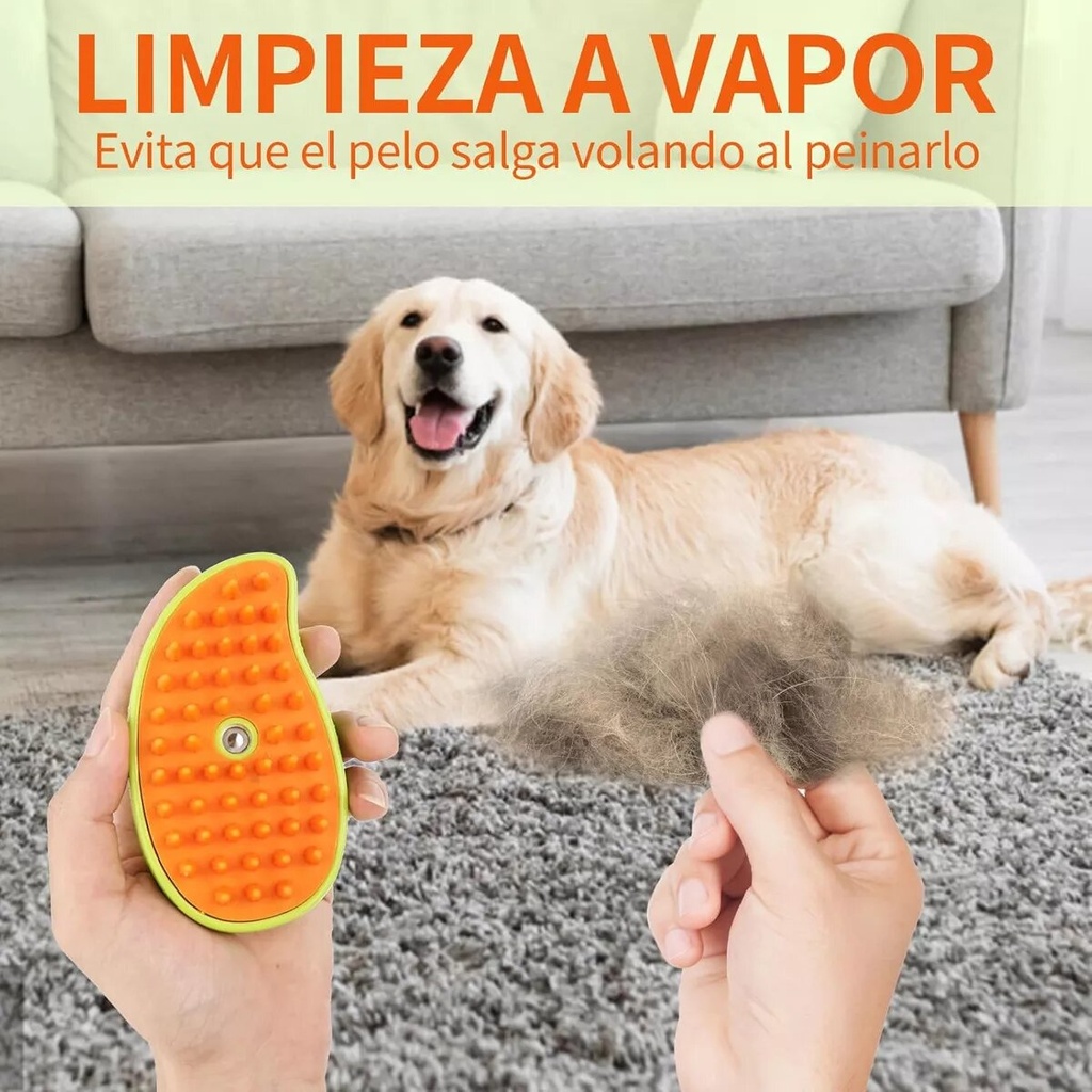 Cepillo a Vapor 3en1 Masajeador Para Mascotas