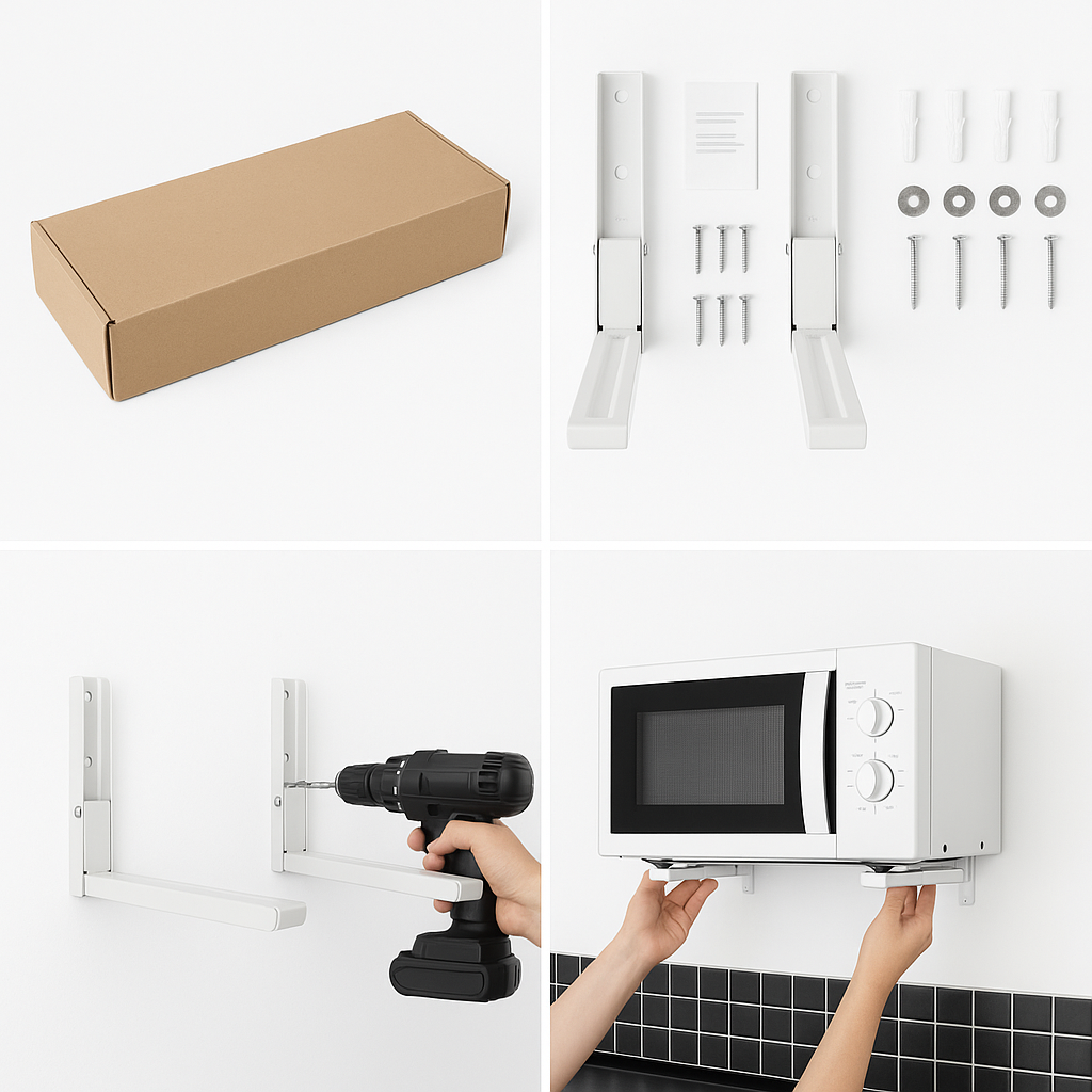 Soporte Para Microondas De Pared Soporta 40kg Los Gurises