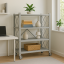 Estanteria Plegable Metalica Con Ruedas 4 Niveles