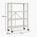 Estanteria Plegable Metalica Con Ruedas 4 Niveles