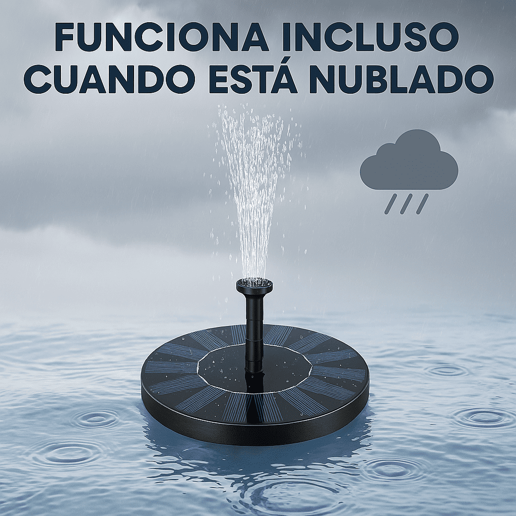 Fuente Solar Flotante Jardín Y Exteriores Los Gurises