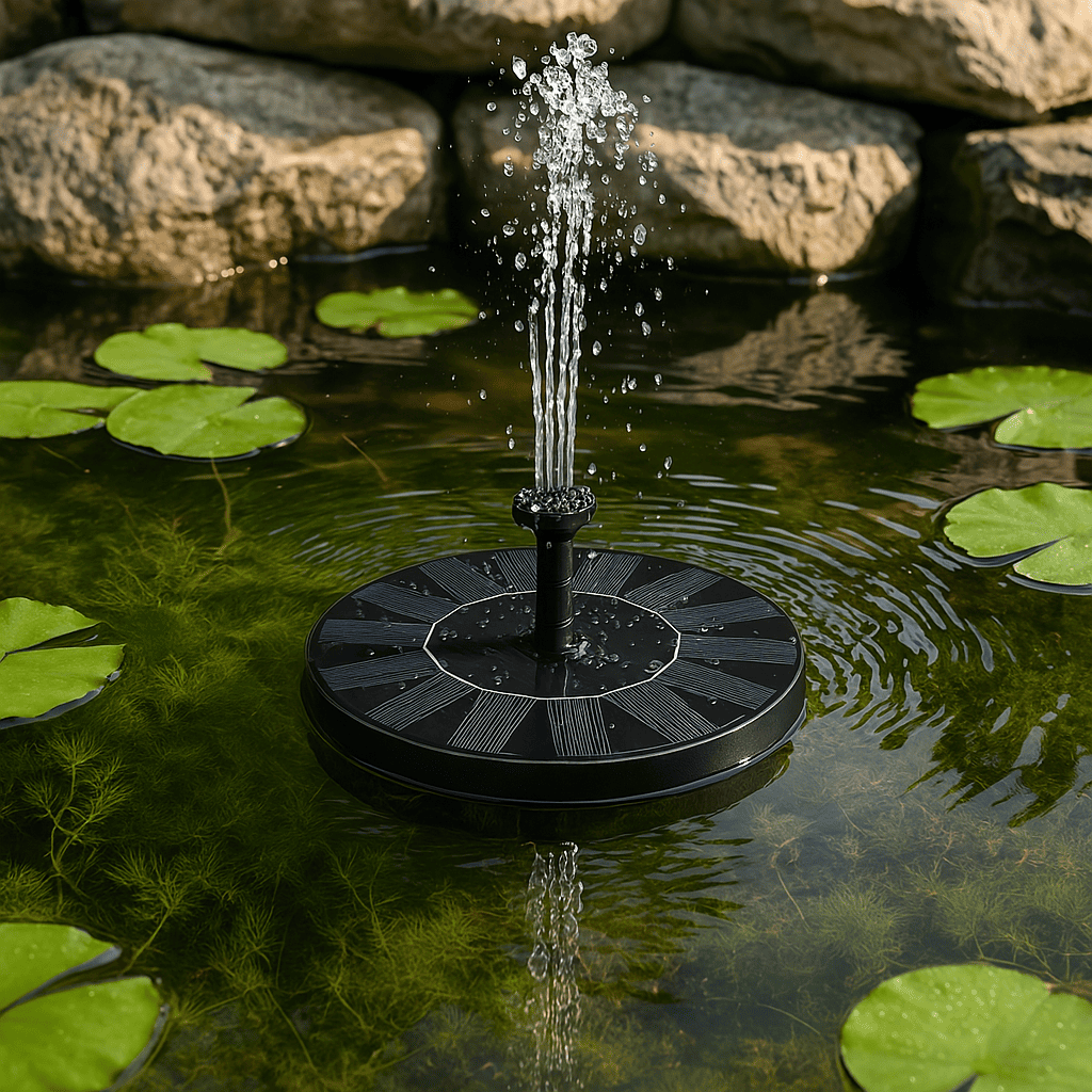 Fuente Solar Flotante Jardín Y Exteriores Los Gurises