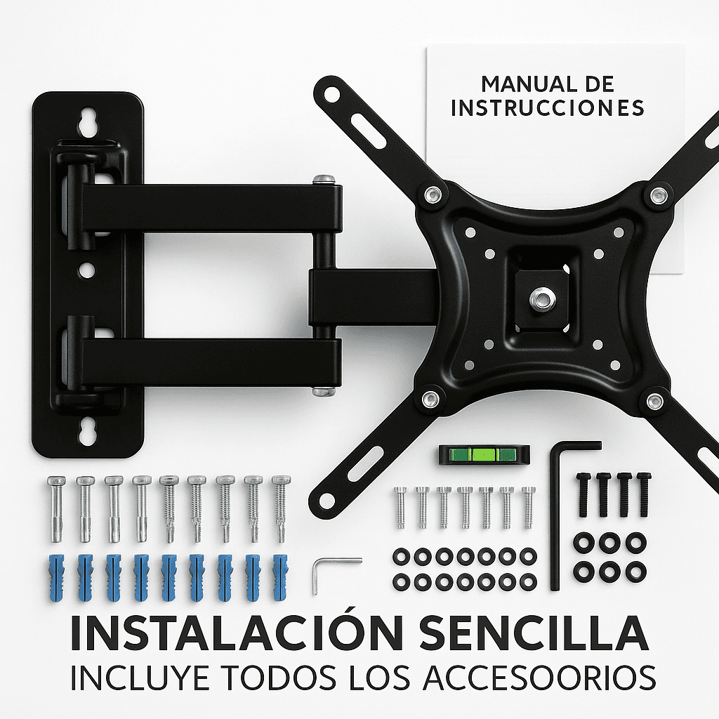 Soporte Tv De Pared Brazo Movible 32 A 55 Pulgadas Negro