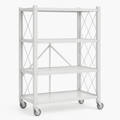 Estanteria Plegable Metalica Con Ruedas 4 Niveles